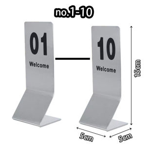No.1-50 Table Numbers Props Sign stand Stainless Steel Nombor meja restoran For wedding decoration/party/reception 座位牌立牌