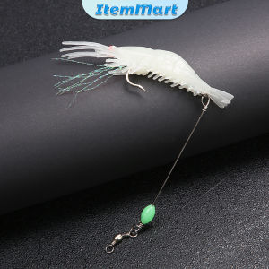 ItemMart 1PCS Soft Prawn Shrimp Swivel Wobbler Hook Luminous Silicon Soft Artificial Bait With Hooks