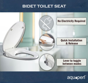 SG*AQUAPERL- Bidet Toilet Seat Cover NON ELECTRICAL DUAL NOZZLE