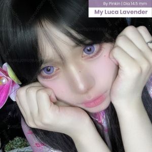 PINKINSOFTLENS My Kitty Luca By Pinkin Lavender Purple Softlens Normal -0.00 Minus -10.00 1 Pasang Lensa Kontak Warna Diameter 14.5mm Lensa Kontak softlen Soft Lens Murah