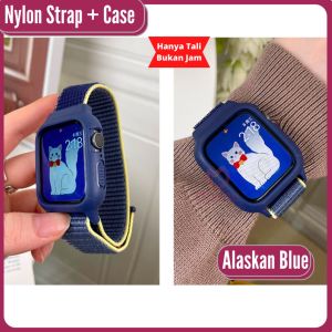 2 in 1 Strap + Case untuk iwatch T500 / T55 / HW / IWO /DT / S20 Seri Smartwatch Nilon Tali Jamtangan