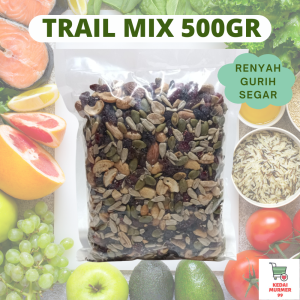 Trial Mix Roasted Premium 500 gram Mixed nuts (Almond Sunflower Raisin Pumpkin Seed Cranberry Cashew Chia Seed)