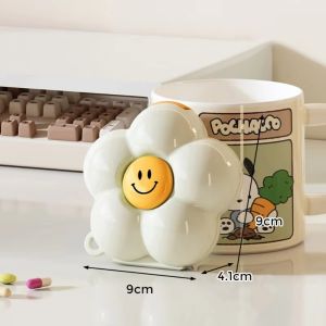 XINSU38 Flower Shape Ring/Earring Organizer Bag Hanging Transparent Lid Jewelry Storage Pendant New Kawaii Pill Storage Box Key Ring