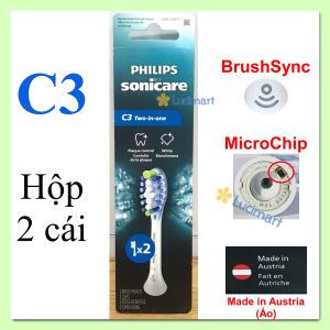 Đầu bàn chải điện thay thế Philips Sonicare C3 Premium Plaque Control trắng