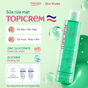 Sữa rửa mặt dạng gel dành cho da dầu mụn hỗn hợp TOPICREM AC PURIFYING CLEANSING GEL 200ml