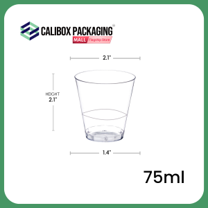 Calibox Packaging Disposable Plastic Shot Glass Shotglass Dessert Cup Plant Pot 20-40pcs