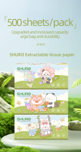ทิชชู่ กระดาษทิชชู่ ยกลัง16ห่อ หนา5ชั้น เหนียวนุ่ม ไม่เป็นขุย เช็ดหน้าได้ SHURO ลายน่ารัก ยกลัง16ห่อ 1ห่อ500แผ่น กระดาษชำระ อย่างดี ของใช้ในบ้าน