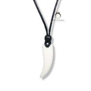 [Bayar di Tempat] Kalung Pria Taring Keren Tali Distro Korea Hitam