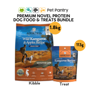 [Bundle] Addiction Kangaroo Dog 1.8kg + Treat 113g Grain Free New Zealand Dog Food