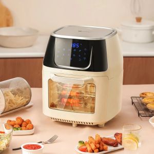 6L Multifunctional Air Fryer Household Automatic Visual Oven Oil-free LED Electric Air Fryer Dry Fruit Machine Rotisserie