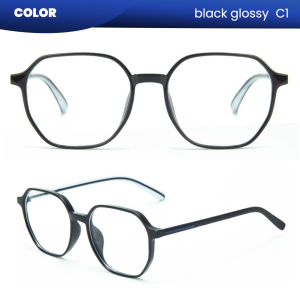 IOOI Eyewear - Kacamata Geometric Metal TR Elastis Lensa Anti Radiasi Photocromic Pria Wanita 2313