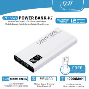 QH original Power bank heavy duty PD66W K7 fast charging 30000mah 10000mah Micro/ Type-C Input USB Output 800000mAh
