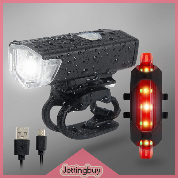 [Jettingbuy] Bộ đèn flash Bán Đèn Xe Đạp Xe Đạp Đèn LED USB sạc lại ...