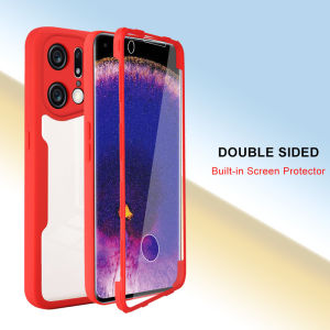 Full Coverage Case OPPO A79 A36 A76 A15 A15s A16 A55 A95 A74 A9 A5 A53s A52 A72 A92 A94 Reno 7 5z 4z Find X5 Acrylic Back Casing Screen Protector All-inclusive Bumper Cover