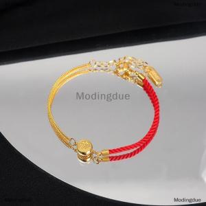 [COD] Modingdue Stainless Steel Blessing Red Rope Bracelet For Women Girls Exquisite Chinese Style Wrist Chains Party Jewelry Gifts