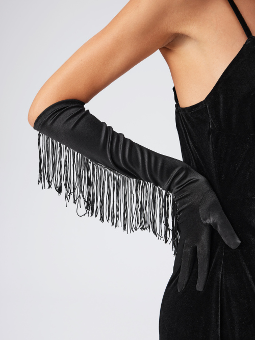 KIMHEKIM CHECKED VELVET LONG GLOVES