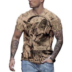 Mens Fun and Humorous Pattern T-Shirt 3D Printed Design Summer Top Fashion Street Trend Short Sleeve Sports Daily Casual Top