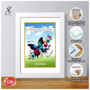 Bingkai Foto Kaca 10R / 20x25 cm Minimalis Ukir Murah Tersedia Harga Grosir estetik aesthetic Kaca Frame Pigura Mdf