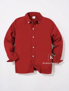 Kemeja Polos Anak Perempuan Lengan Panjang Kasual Untuk Usia 5-13 Tahun