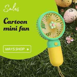 Cute cartoon candy color flower shape portable USB charging lanyard mini handheld fan for children and students
