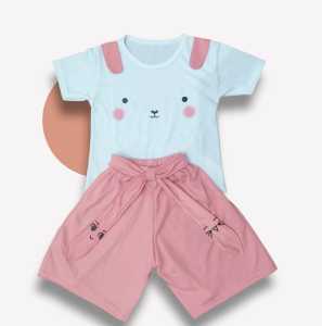 Setelan Anak Perempuan Setelan Pendek Anak Perempuan Setelan Harian Anak Setelan Kaos RABBIT