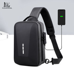 LouisWill Oxford Men Chest Bag Fashion Pouch Bag Travel Shoulder Bag Casual Chest Bag Fashion Shoulder Bag Waterproof Casual Sport Street Bag for College Student