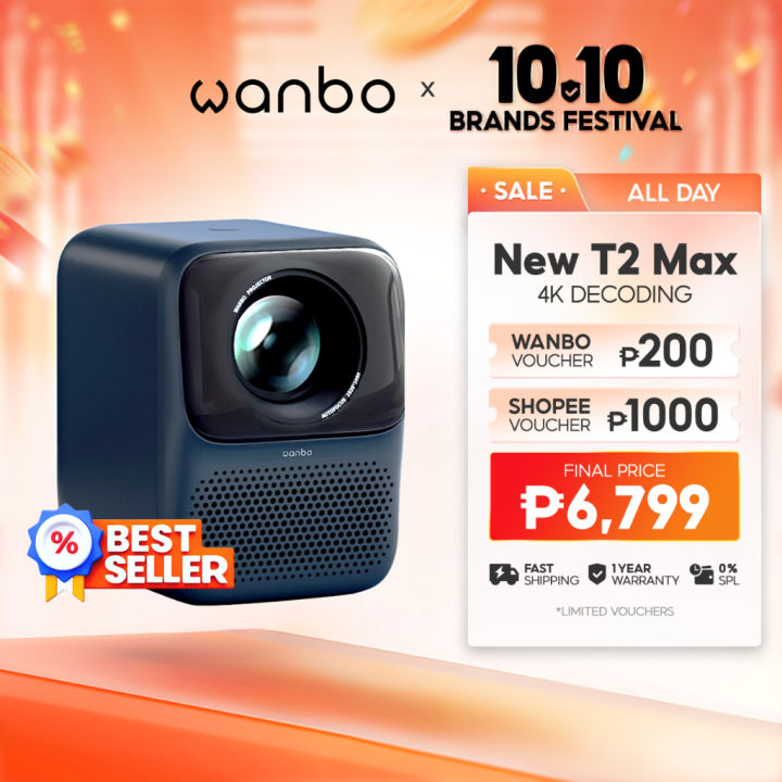[HOT] Wanbo New T2 Max Auto Foucs Projector 1080P Full HD 4K Decoding