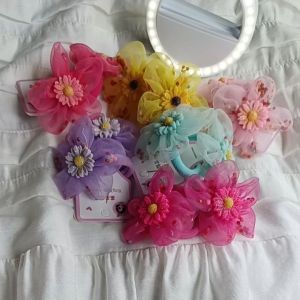 [Sét 2 sợi] Dây thun cột tóc buộc tóc hai chùm hình hoa cho bé gái
