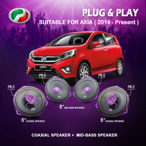 [ORIGINAL] AG-P6.2 6" 2-Way Speaker  240W RMS Plug & Play untuk Proton/Perodua  by Auto-GraffMild and effective