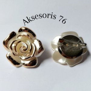 Aksesoris 76 - Bros Bunga - Peniti Dagu - Pin Hijab Handmade Bros