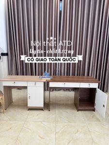 Bàn Làm Việc Gỗ Có Khóa Thiết Kế Sang Trọng ngang 1m và 1m2 cánh trắng bàn văn phòng