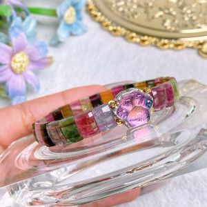 [现货] 糖果碧玺+天铁手串｜缤纷能量 × 宇宙之石 × 守护平安｜Tourmaline Candy Colors + Tektite Bracelet｜Joy • Cosmic Power • Protection