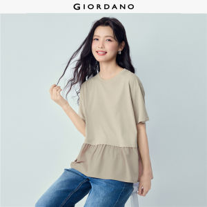 Giordano Beau Monde Women Women T-Shirt - Round Neck Free Shipping 13326269
