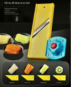 Dụng cụ bào rau củ 4 lưỡi tiện lợi thái lát bào sợi nhỏ trung lớn Chất liệu Inox 304 thân nhựa cao cấp dài 35cm