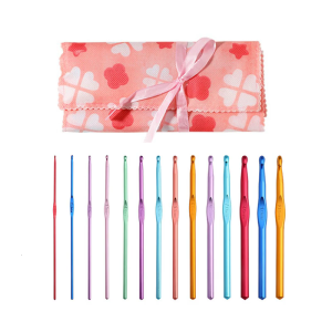 1 Set 2.0mm-10.0mm Crochet Hook Set Colourful Knitting Needle with Case Ergonomical Crochet Needle Crochet Accessories