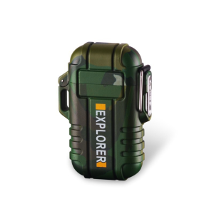 Outdoor Waterproof USB Electric Lighter Windproof Dual Arc Plasma Lighters Smoking Accessories BBQ Candle lighter for Explorer