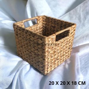 Waterhyacinth Square Storage Basket / Keranjang Anyaman Enceng gondok / Tempat Penyimpanan / Box Kotak Serbaguna