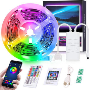 Smart LED Strip Light Fairy Light TV Back Lights 5050 RGB 16.4ft Bluetooth APP Remote for Bar Room USB
