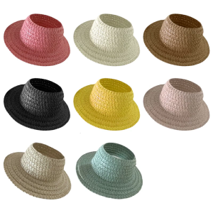 Colorful Doll Dress Hat With Empty Top Design Perfect For Miniature Straw Hat Parties Toy Accessories Diy Craft