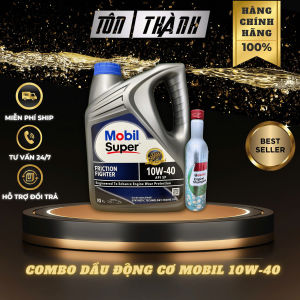 [ Combo bảo dưỡng ] 2 Bình Nhớt Mobil Super 10W-40 API SP (4 Lít) + Súc động cơ Castrol