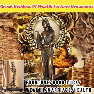 Greek Goddess Of Wealth Fortune Ornaments Vintage Golden Lucky Blessing Goddess Resin Statue Attract Fourtune Good Luck Wealth Marriage Health Home Bookshelf Office Living Room