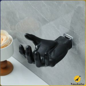 Naukaha Creative Soap Holder Dish Bathroom Wall Mounted Storage Rack Multi-purpose hook 1Pc