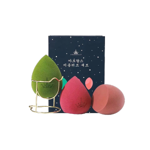 Sola_Pola Korean AMORTALS 3PCS Makeup Sponge Blender Egg 4 in 1 Perfectly Refined Do Not Eat Powder Foundation Cosmetic Blender Makeup Egg Puff Blender with Holder Rack Combination Set Beauty Tools