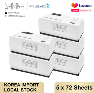 [Korea] 다크 매직 DAMAH Facial Tissue (5*72s/pack 100% Cotton For Sensitive Skin and Babies Ultra-soft/Strong/Absorbent Dry/Wet Use)