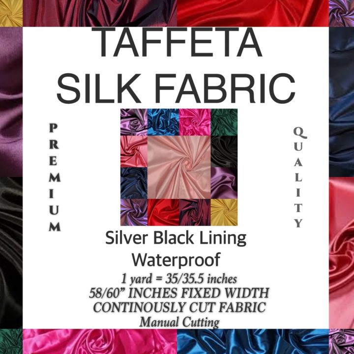 TAFFETA FABRIC WATERPROOF PER YARD SILVERBACKLINING 60 quot FIXED WIDTH
