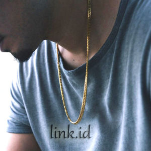Link.id TITANIUM kalung Rantai Emas 24K Pria dan Wanita Elegan Anti Karat / Kalung Rantai emas Terbaru / Kalung Rantai fashion / Kalung Rantai Italy / KAlung Rantai Baja Emas model Sisik Naga