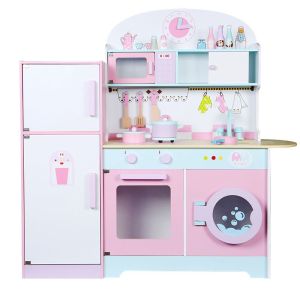 WOODEN KITCHEN SET REFRIGERATOR - mainan dapur - dapuran masak - masak - pretend play