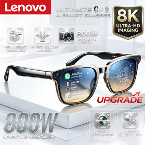 Lenovo Upgrade Smart AI Glasses 800W HD 8K Shooting Camera Photo Video Voice Call Translation Bluetooth AI Motorcycle Glasses