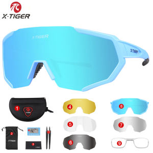 X-TIGER Polarized 5 Lens Cycling Glasses Road Bike Cycling Eyewear Cycling Sunglasses MTB Mountain Bicycle Cycling Goggles