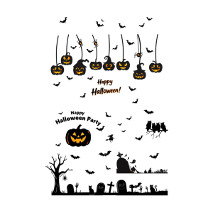 Không có keo tĩnh dán che cửa sổ Halloween BAT bí ngô trang trí PVC tái sử dụng Sticker Bộ đề can cho cửa bằng thủy tinh